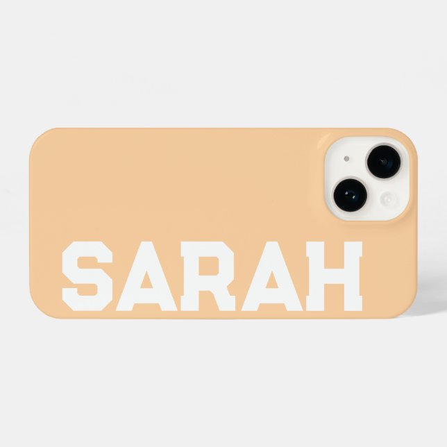 Personalisierter Name Stilvoll Moderner Minimaler  iPhone 14 Hülle (Rückseite (Horizontal))
