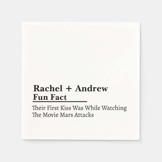 Personalisierter Name Stilvolle Fun Fact White Nap Serviette (Vorderseite)