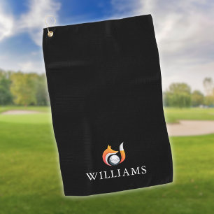 Personalisierter Name Stilvoller Fuchs und Ball Golfhandtuch