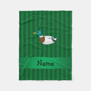 Personalisierter Name Stockente Ente Fleecedecke