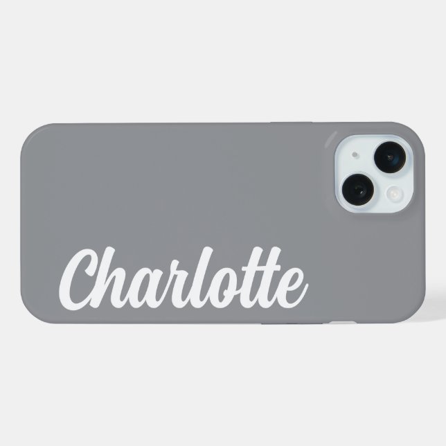 Personalisierter Name Stylisch Modern Minimal Dunk iPhone 15 Plus Hülle (Rückseite (Horizontal))