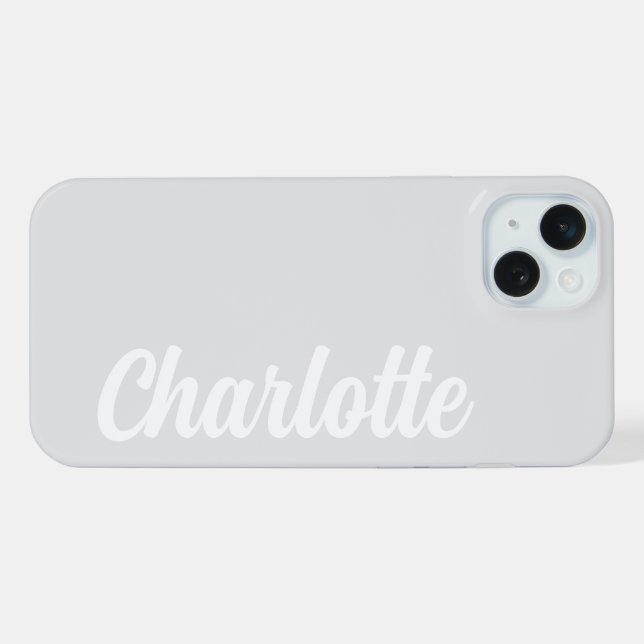 Personalisierter Name Stylisch Modern Minimal Hell iPhone 15 Plus Hülle (Rückseite (Horizontal))