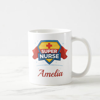 Personalisierter Name Super Krankenschwester Kaffe Kaffeetasse