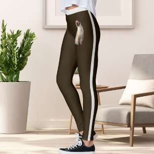 Personalisierter Name Süße Siamese Katze Haustier  Leggings