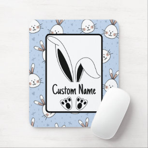 Personalisierter Name Süßer Hase Ostern Mousepad