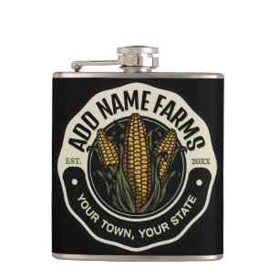 Personalisierter NAME Süßmais-Garten-Farm-Landwirt Flachmann