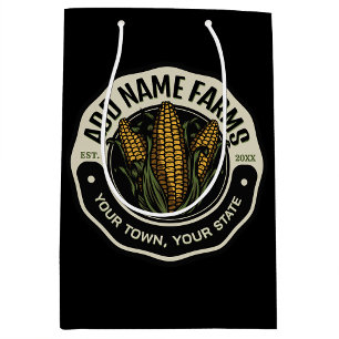 Personalisierter NAME Süßmais-Garten-Farm-Landwirt Mittlere Geschenktüte
