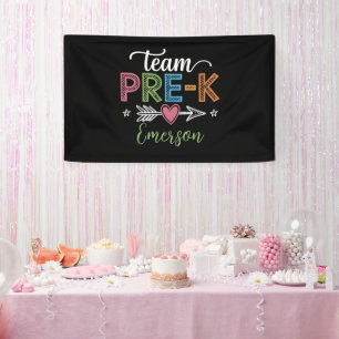 Personalisierter Name Team Pre-K Vorschullehrer  Banner