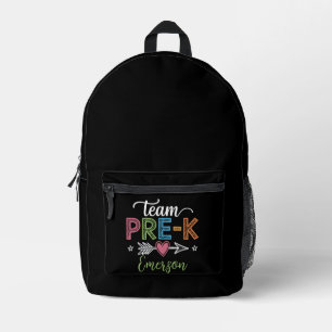 Personalisierter Name Team Pre-K Vorschullehrer Bedruckter Rucksack