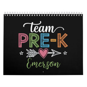 Personalisierter Name Team Pre-K Vorschullehrer  Kalender