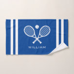 Personalisierter Name Tennis Deep Blue Streifen Handtuch<br><div class="desc">Hier bei AdeliaGifts Liebe dieses Personalisierten Namens Tennis Deep Blue Striped Handtuch und wir denken,  Sie werden es auch Liebe. Das perfekte Geschenk für die Leckerei selbst! Wir haben eine große Auswahl an Produkten mit den meisten Designs für Männer,  Frauen und Kinder. Karo sie raus!</div>