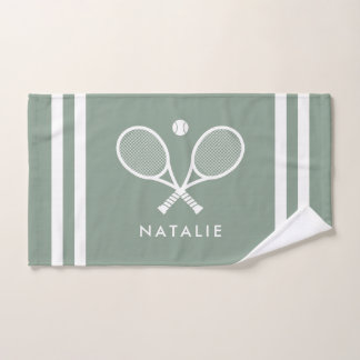 Personalisierter Name Tennis Spielfeld Grüne Strei Handtuch