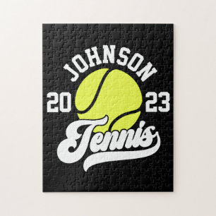 Personalisierter NAME Tennisspieler Schläger Ball 