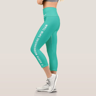 Personalisierter Name Text Logo Einfach Türkisch S Capri Leggings