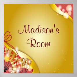 Personalisierter Name Text Rosa goldfarbene Farbe  Poster