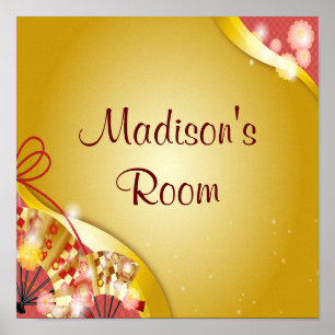 Personalisierter Name Text Rosa goldfarbene Farbe Poster