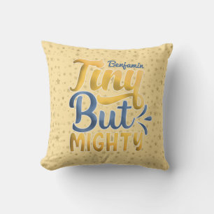 Personalisierter NAME Tiny aber Mighty Yellow Star Kissen