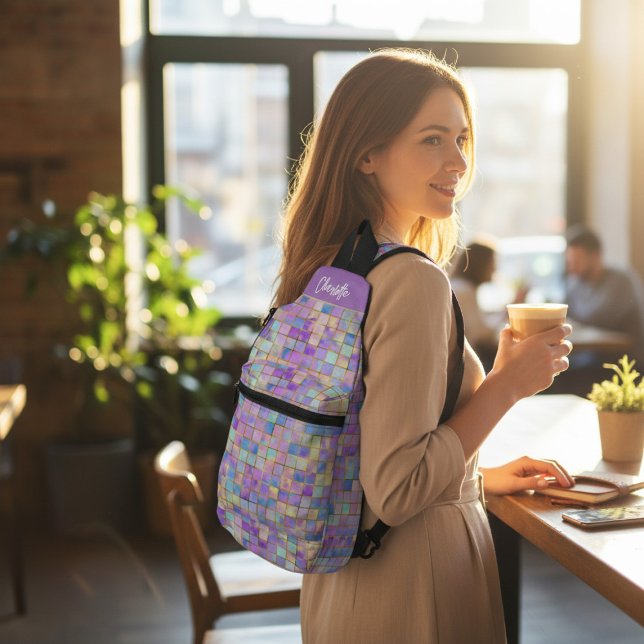 Personalisierter Name: trendy Colorful Modern Tile Crossbody Bag (Von Creator hochgeladen)