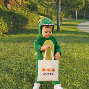 Personalisierter Name Trick oder Treat Halloween B Tragetasche