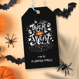 Personalisierter Name Trick or Treat Halloween Geschenkanhänger
