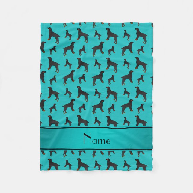 Personalisierter Name türkis field spaniel dogs Fleecedecke (Vorderseite)