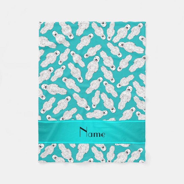 Personalisierter Name Türkis gepunktetes Siegel Fleecedecke (Vorderseite)