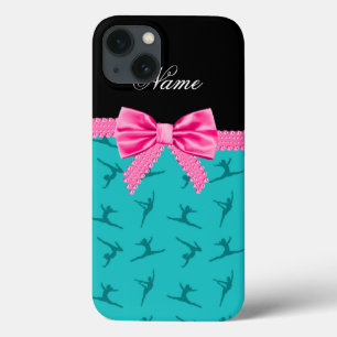 Personalisierter Name Türkis Gymnastik Rosa Bug Case-Mate iPhone Hülle
