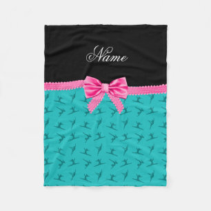 Personalisierter Name Türkis Gymnastik Rosa Bug Fleecedecke
