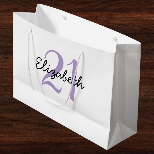Personalisierter Name und Alter Geburtstag Große Geschenktüte (Von Creator hochgeladen)
