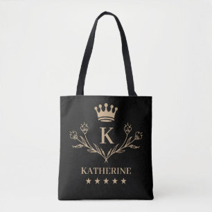 Personalisierter Name und anfängliches Schwarzes G Tasche