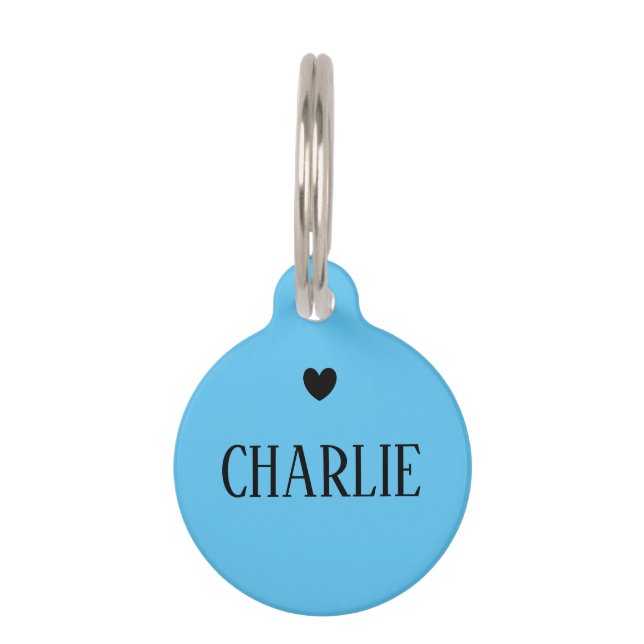 Personalisierter Name und Anschrift Blue Haustiermarke (Vorderseite)