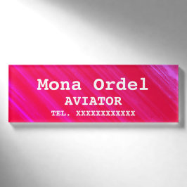 Personalisierter Name und Beruf Pink-Geschäftstafe Namenschild