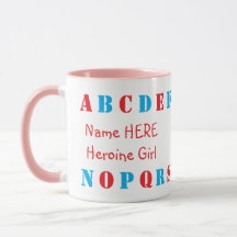 Personalisierter Name und Blau, Rot-Englisch-Alpha