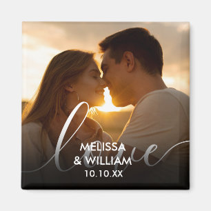 Personalisierter Name und Datum Foto Magnet