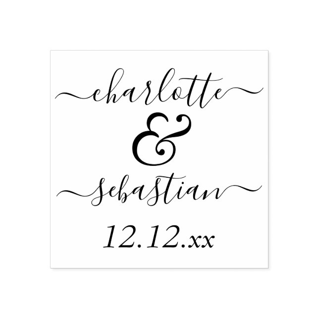 Personalisierter Name und Datum Hochzeit nach Maß Gummistempel (Prägung)