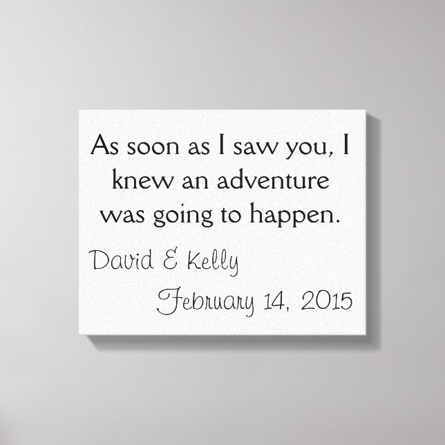 Personalisierter Name und Datum Leinwanddruck (Vorderseite)