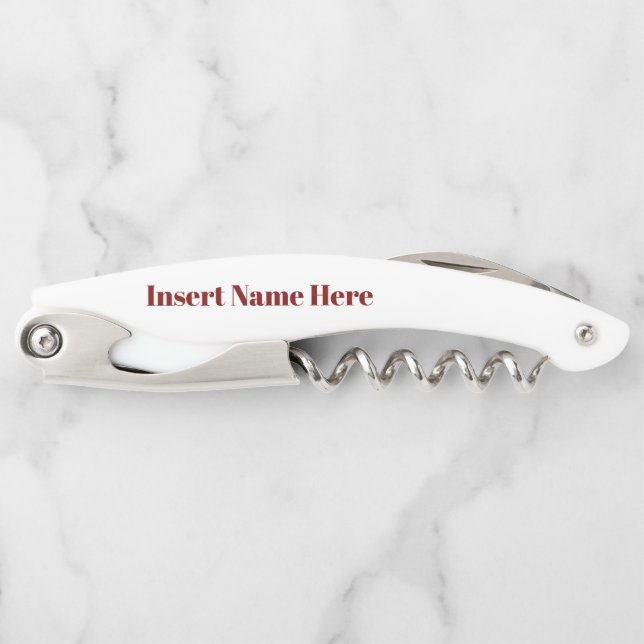 Personalisierter Name und Datum, maßgeschneiderter Kellnermesser (Vorderseite)