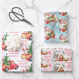 Personalisierter Name und E-Mail Weihnachtsbrauch Geschenkpapier Set