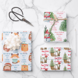 Personalisierter Name und E-Mail Weihnachtsbrauch Geschenkpapier Set