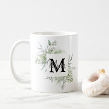 Personalisierter Name und erste Tasse mit Grünpfla