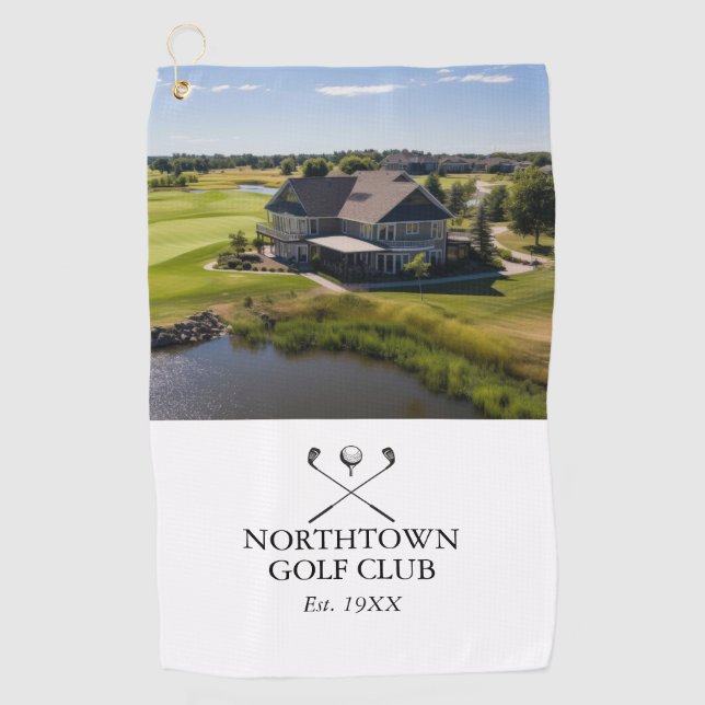 Personalisierter Name und Foto des Classic Golf Cl Golfhandtuch (Vorderseite)