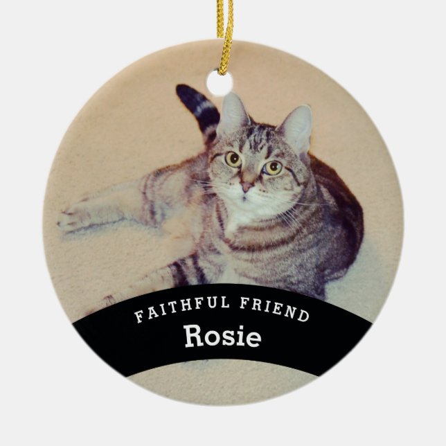 Personalisierter Name und Foto des Freundes Keramikornament (Vorne)