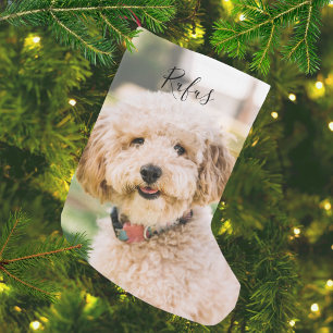 Personalisierter Name und Foto des Haustieres Kleiner Weihnachtsstrumpf
