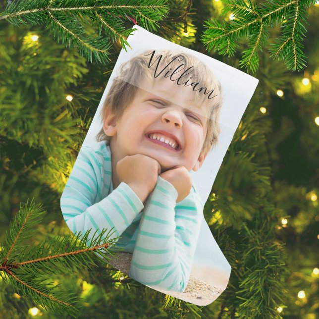 Personalisierter Name und Foto Kleiner Weihnachtsstrumpf (Personalized Name and Photo Small Christmas Stocking)