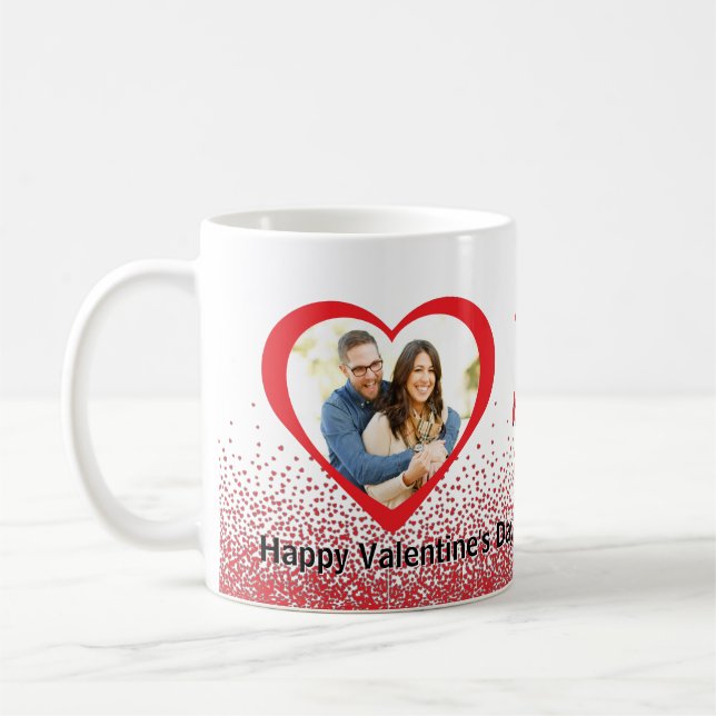 Personalisierter Name und Foto Valentine Kaffeetasse (Links)