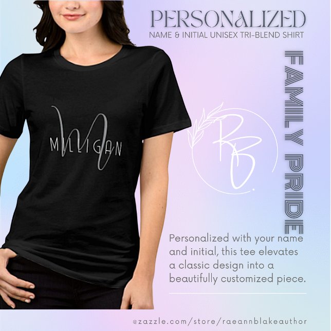 Personalisierter Name und Initial Unisex Tri-Blend Tri-Blend Shirt (Von Creator hochgeladen)
