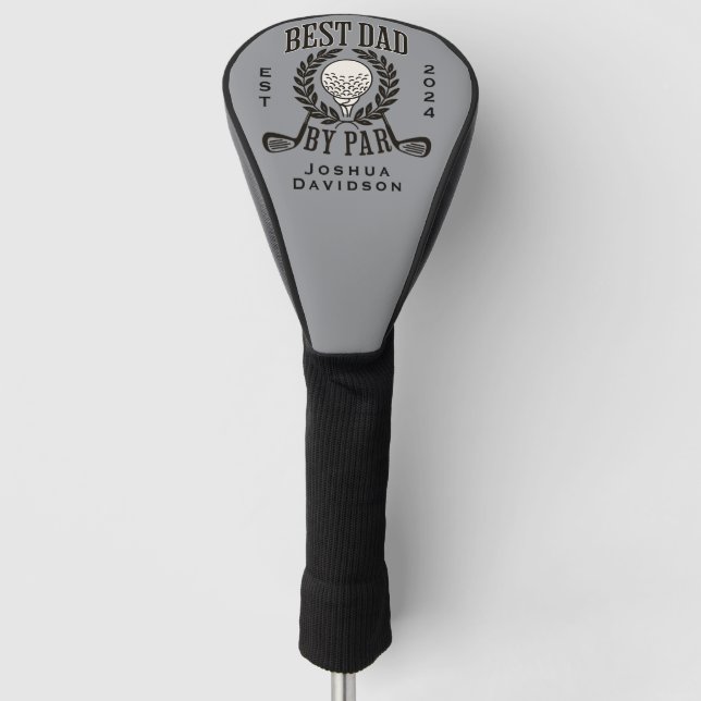 Personalisierter Name und Jahr Bester Vater nach P Golf Headcover (Vorderseite)