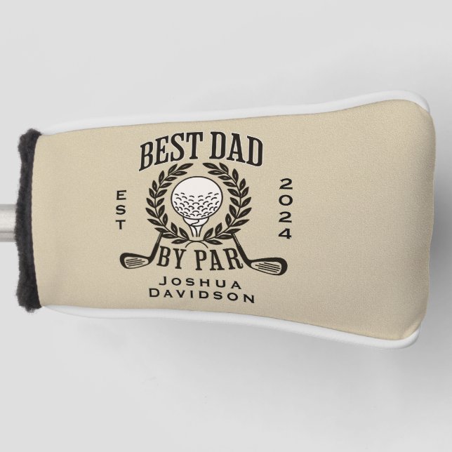 Personalisierter Name und Jahr Bester Vater nach P Golf Headcover (Vorderseite)
