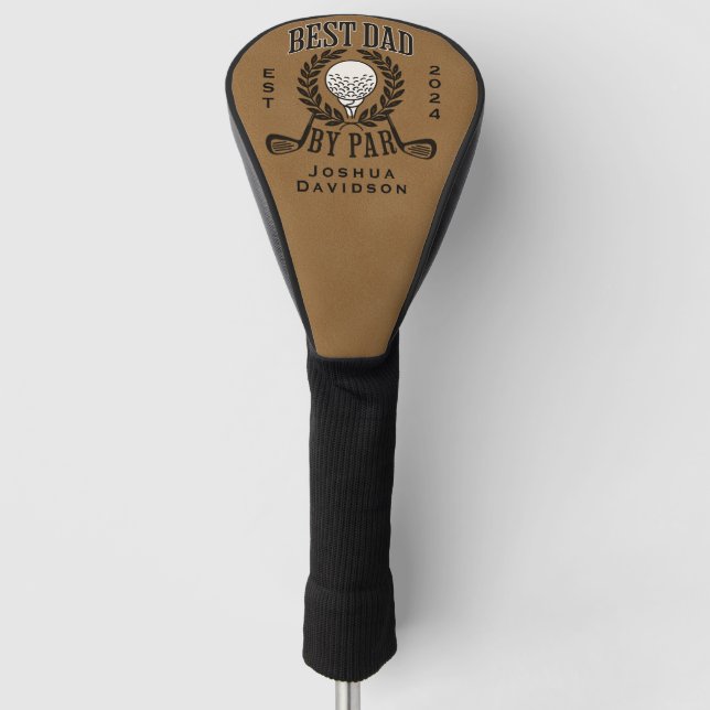 Personalisierter Name und Jahr Bester Vater nach P Golf Headcover (Vorderseite)