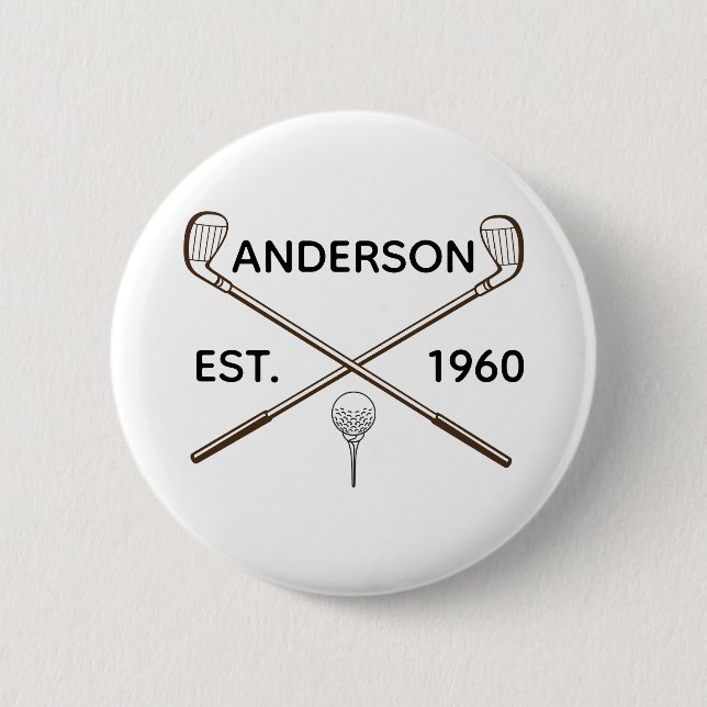 Personalisierter Name und Jahr Golf Button (Vorderseite)